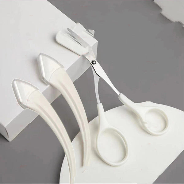 Eyebrow Combo - White / 2Eyebrow knife 1cutting comb - Shopfinity CJ